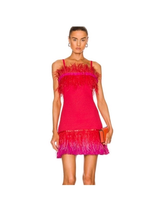 STAUD Dresses & Skirts - NWT Staud Etta Ostrich Feather Mini Dress Medium